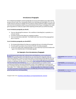 Introductory Paragraph