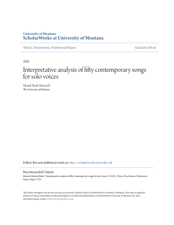 Interpretative analysis of fifty contemporary songs for solo voices