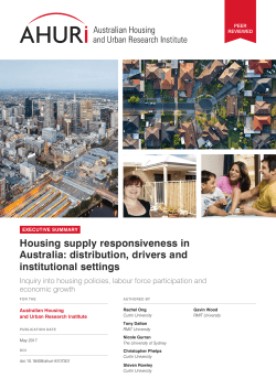 Housing supply responsiveness in Australia: distribution, drivers and
