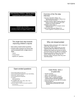 Interviewing Children Presentation