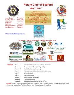 Rotary Club of Bedford May 7, 2013