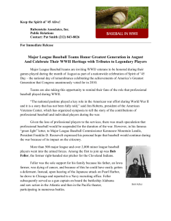 Major League Baseball Teams Honor Greatest