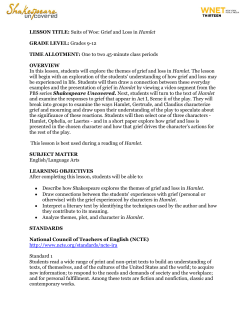 LESSON TITLE: Suits of Woe: Grief and Loss in Hamlet GRADE