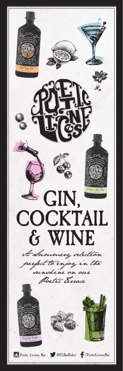 cocktail menu - Poetic License Bar
