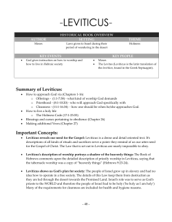 leviticus - Epicentre Church