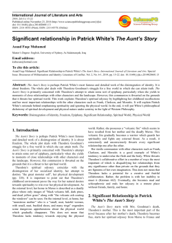 Significant relationship in Patrick White`s The Aunt`s Story