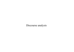 Discourse analysis