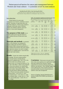 Patient-perceived barriers for cancer pain management between