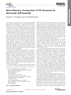 MicroMasonry: Construction of 3D Structures by Microscale