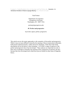 Paul Portner Department of Linguistics Georgetown University