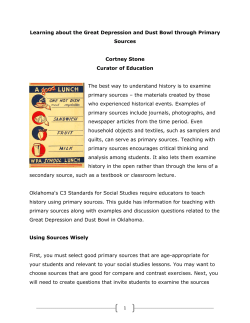 Learning about the Great Depression and Dust Bowl through