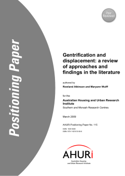 Gentrification and displacement: a review of approaches and