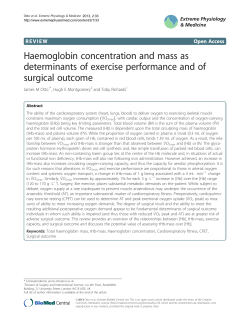 Haemoglobin concentration and mass as