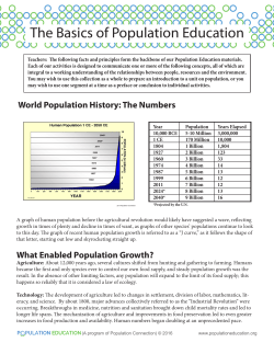 The Basics of Population Education