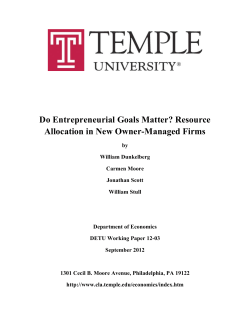 Do Entrepreneurial Goals Matter? Resource