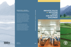 INNOVATIVE POLICIES and INSTITUTIONS to SUPPORT AGRO
