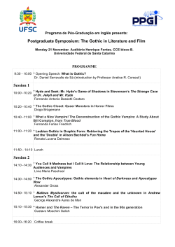 Postgraduate Symposium: The Gothic in Literature and Film Session