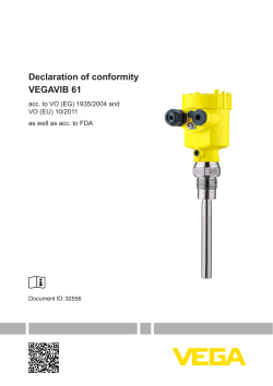 Declaration of conformity - VEGAVIB 61