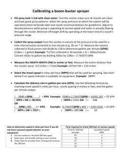 Calibrating a boom-buster sprayer