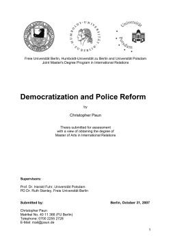 Democratization and Police Reform