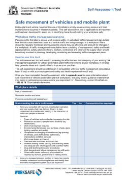 Self-assessment tool - Safe movement of vehicles and mobile plant