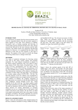 biomechanical change of throwing motion due to change in ball mass