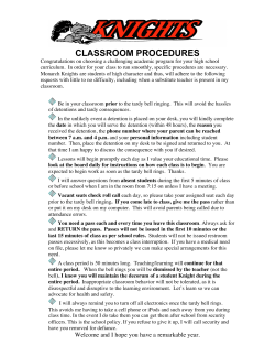 classroom procedures