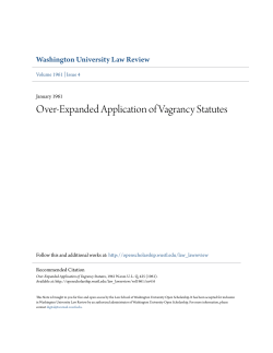 Over-Expanded Application of Vagrancy Statutes
