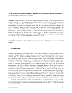 From Totally Dark to Totally Old. The Formal Semantics of