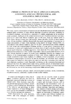 chemical profiles of male african elephants, ecological implications