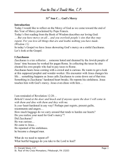 31st Sun C... God`s Mercy - St. Paul of the Cross Monastery | Sermons