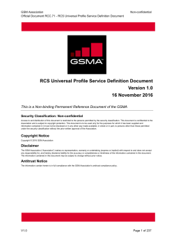 RCS Universal Profile Service Definition Document Version 1.0 16