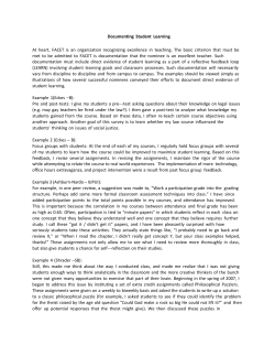 Documenting Student Learning