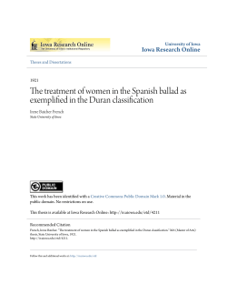 The treatment of women in the Spanish ballad as exemplified in the