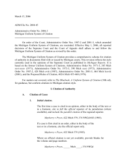 Michigan Uniform System of Citation
