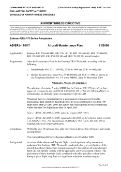 AIRWORTHINESS DIRECTIVE AD/ERJ-170/17 Aircraft Maintenance