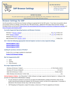 Browser Settings for SAP