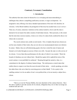 Contract, Covenant, Constitution