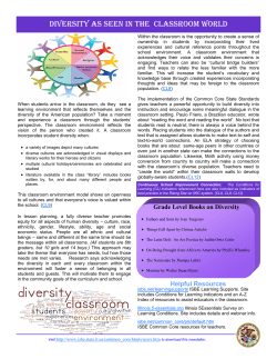 DIVERSITY AS SEEN IN THE CLASSROOM WORLd