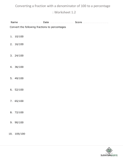 Converting a fraction with a denominator of 100 to a