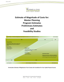 Estimate of Magnitude of Costs for: Master Planning Program