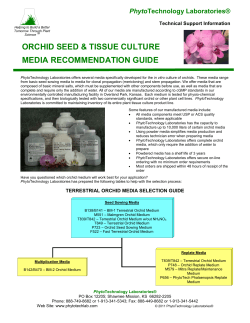 ORCHID TISSUE CULTURE - PhytoTechnology Laboratories