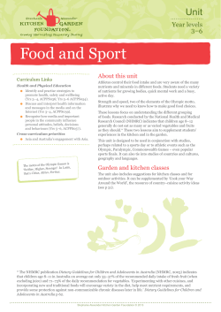 Food and Sport - Stephanie Alexander Kitchen Garden Foundation