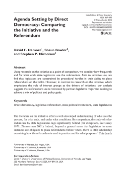 Agenda Setting by Direct Democracy: Comparing the Initiative and
