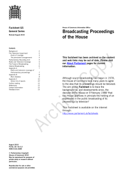 Broadcasting Proceedings of the House
