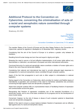 Additional Protocol to the Convention on Cybercrime
