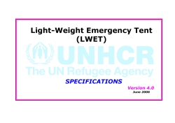 Light-Weight Emergency Tent (LWET)