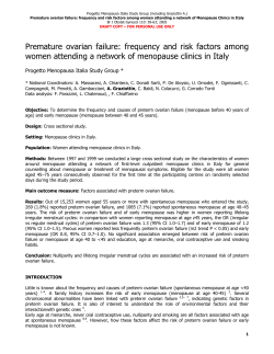 Premature ovarian failure: frequency and risk factors among