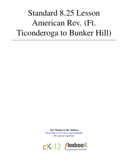 Standard 8.25 Lesson American Rev. (Ft. Ticonderoga to Bunker Hill)