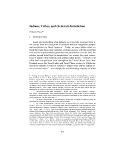 Indians, Tribes, and (Federal) Jurisdiction